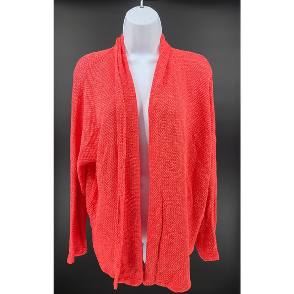 VELVET By Graham & Spencer Dallas cardigan hibiscus pink Resort Wear Office LG - Picture 1 of 8